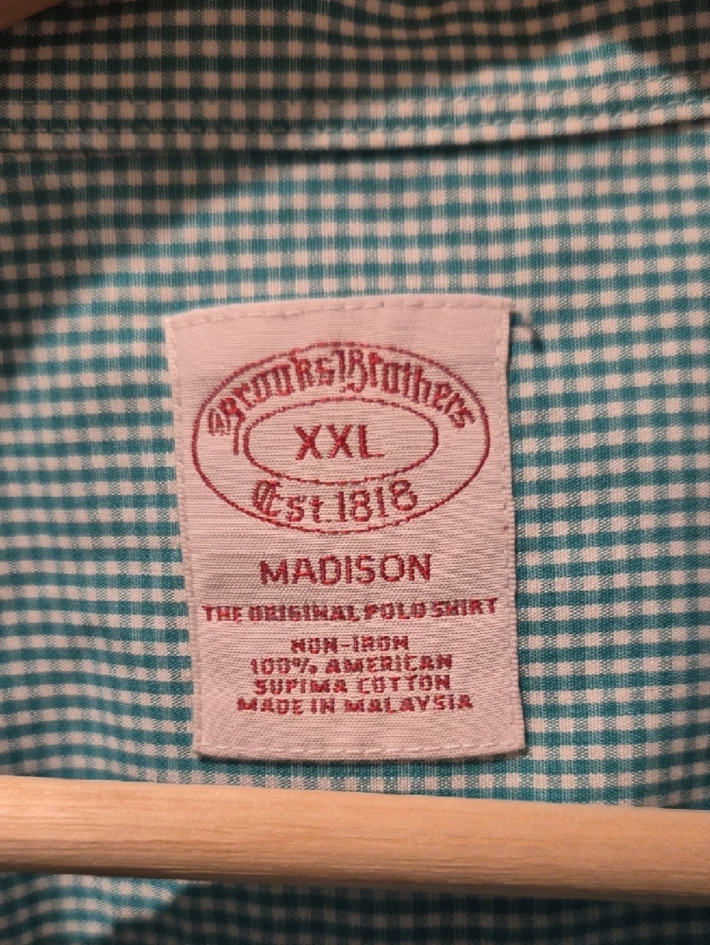 Brooks Brothers GREEN Micro-Check Button-Down Shirt - Picture 2 of 4